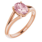 14K Rose Natural Pink Morganite Ring