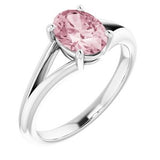 Platinum Natural Pink Morganite Ring