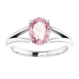 Platinum Natural Pink Morganite Ring