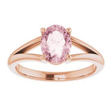 14K Rose Natural Pink Morganite Ring