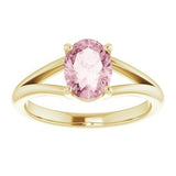 14K Yellow Natural Pink Morganite Ring