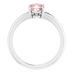 14K White Natural Pink Morganite Ring