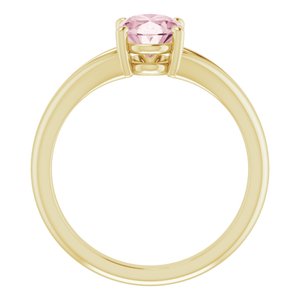 14K Yellow Natural Pink Morganite Ring