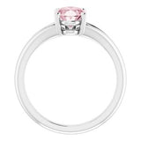 Platinum Natural Pink Morganite Ring