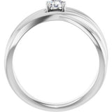 Sterling Silver 1/4 CT Natural Diamond Criss-Cross Ring