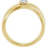 14K Yellow 1/4 CT Natural Diamond Criss-Cross Ring
