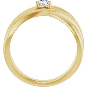 14K Yellow 1/4 CT Natural Diamond Criss-Cross Ring