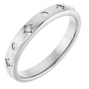 Platinum .08 CTW Natural Diamond Anniversary Band