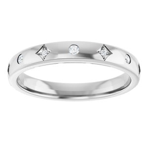 Platinum .08 CTW Natural Diamond Anniversary Band