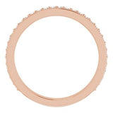 14K Rose 1/4 CTW Diamond Milgrain Matching Band