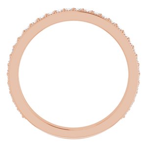 14K Rose 1/4 CTW Diamond Milgrain Matching Band