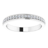 14K White 1/4 CTW Diamond Milgrain Matching Band