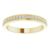 14K Yellow 1/4 CTW Diamond Milgrain Matching Band