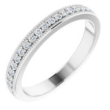 Platinum 1/4 CTW Diamond Milgrain Matching Band