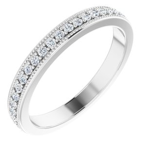 Platinum 1/4 CTW Diamond Milgrain Matching Band