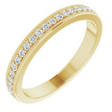 14K Yellow 1/4 CTW Diamond Milgrain Matching Band