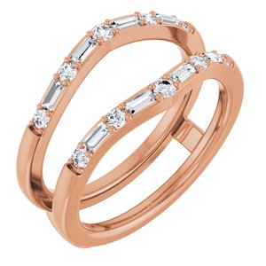 14K Rose 1/2 CTW Natural Diamond Ring Guard