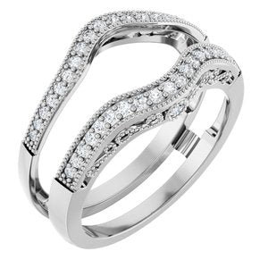 14K White 1/4 CTW Natural Diamond Ring Guard