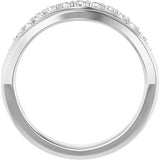 14K White 1/3 CTW Natural Diamond Contour Band