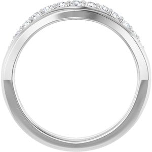 14K White 1/3 CTW Natural Diamond Contour Band