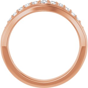 14K Rose 1/3 CTW Natural Diamond Contour Band