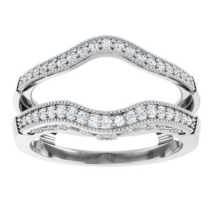 14K White 1/4 CTW Natural Diamond Ring Guard