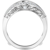 14K White 1/4 CTW Natural Diamond Ring Guard