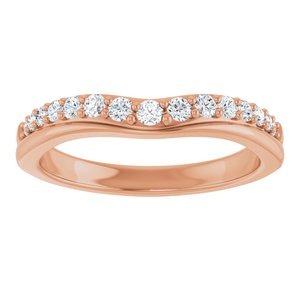 14K Rose 1/3 CTW Natural Diamond Contour Band