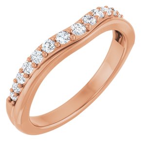 14K Rose 1/3 CTW Natural Diamond Contour Band