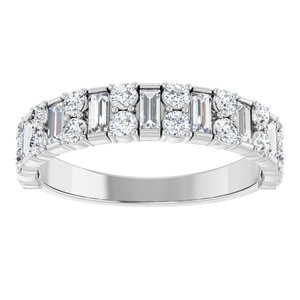 Platinum 9/10 CTW Natural Diamond Anniversary Band