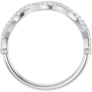 14K White 1/5 CTW Natural Diamond Infinity-Inspired Anniversary Band