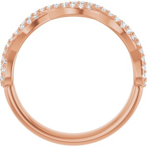 14K Rose 1/5 CTW Natural Diamond Infinity-Inspired Anniversary Band