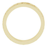 14K Yellow 4 mm Milgrain Edge Floral Flat Band Size 4