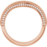 14K Rose 1/8 CTW Natural Diamond Matching Band