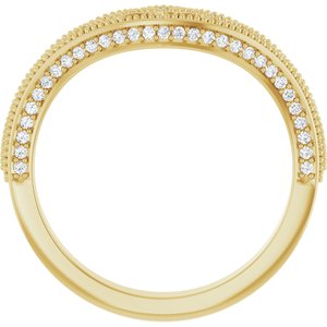 14K Yellow 1/8 CTW Natural Diamond Matching Band
