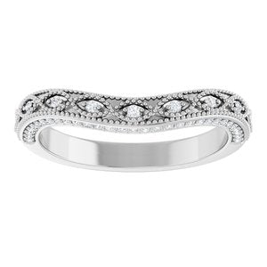 14K White 1/8 CTW Natural Diamond Matching Band