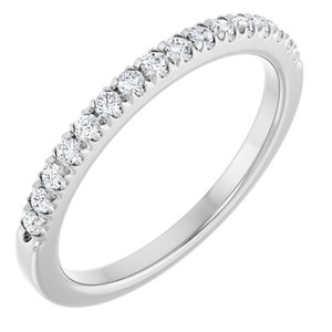14K White 1/5 CTW Natural Diamond French Set Band