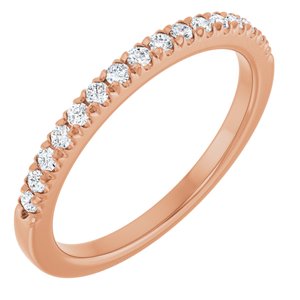 14K Rose 1/5 CTW Natural Diamond French Set Band