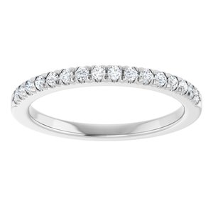 14K White 1/5 CTW Natural Diamond French Set Band