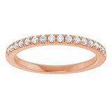 14K Rose 1/5 CTW Natural Diamond French Set Band