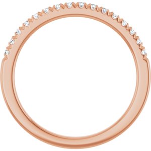 14K Rose 1/5 CTW Natural Diamond French Set Band