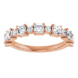 14K Rose 1 1/3 CTW Natural Diamond Anniversary Band