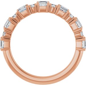 14K Rose 1 1/3 CTW Natural Diamond Anniversary Band