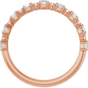 14K Rose 1/2 CTW Natural Diamond Anniversary Band