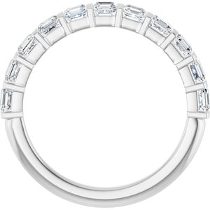 14K White 1 1/8 CTW Natural Diamond Anniversary Band