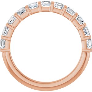 14K Rose 1 1/8 CTW Natural Diamond Anniversary Band