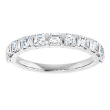 14K White 1 1/8 CTW Natural Diamond Anniversary Band