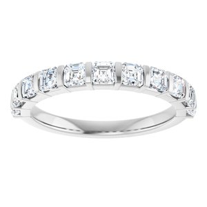 14K White 1 1/8 CTW Natural Diamond Anniversary Band