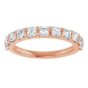 14K Rose 1 1/8 CTW Natural Diamond Anniversary Band