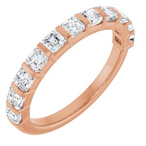 14K Rose 1 1/8 CTW Natural Diamond Anniversary Band